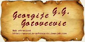 Georgije Gotovčević vizit kartica